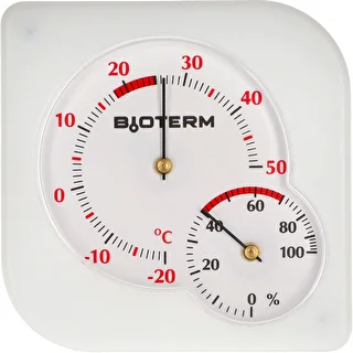 Termómetro interior bimetálico com higrómetro (-20 a +50°C), branco
