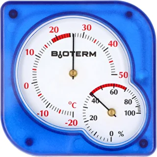 Termómetro interior bimetálico com higrómetro (-20 a +50°C), azul