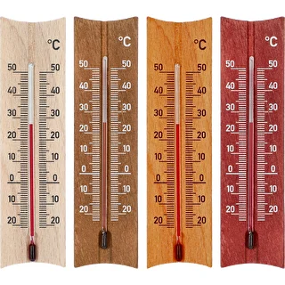 Termómetro de interior em madeira (-20 a +50°C), 15 cm, sortido