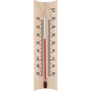Termómetro de interior em madeira (-20 a +50°C), castanho-claro, 15 cm