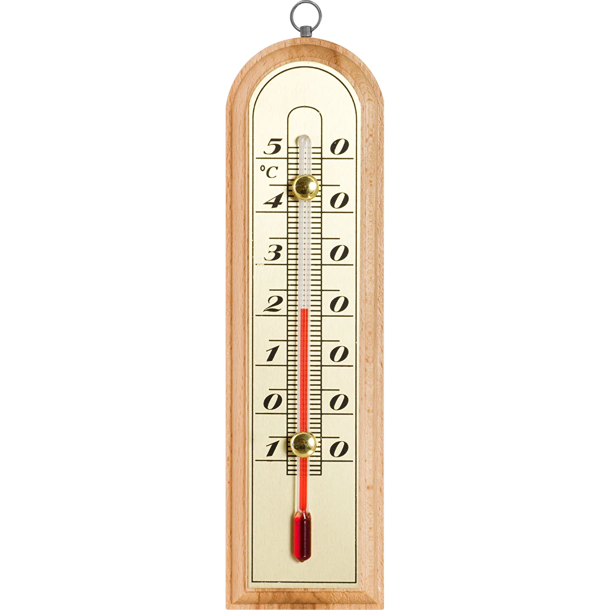 Termómetro de ambiente com escala dourada (-10°C a +50°C) 16 cm