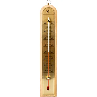 Termómetro de interior com escala dourada (-10°C a +60°C) 28 cm, sortido