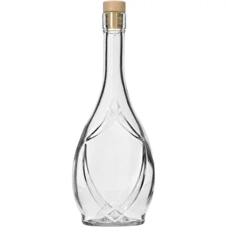 Garrafa decorativa ICONA 500 ml, com rolha tipo cogumelo, 1 unidade
