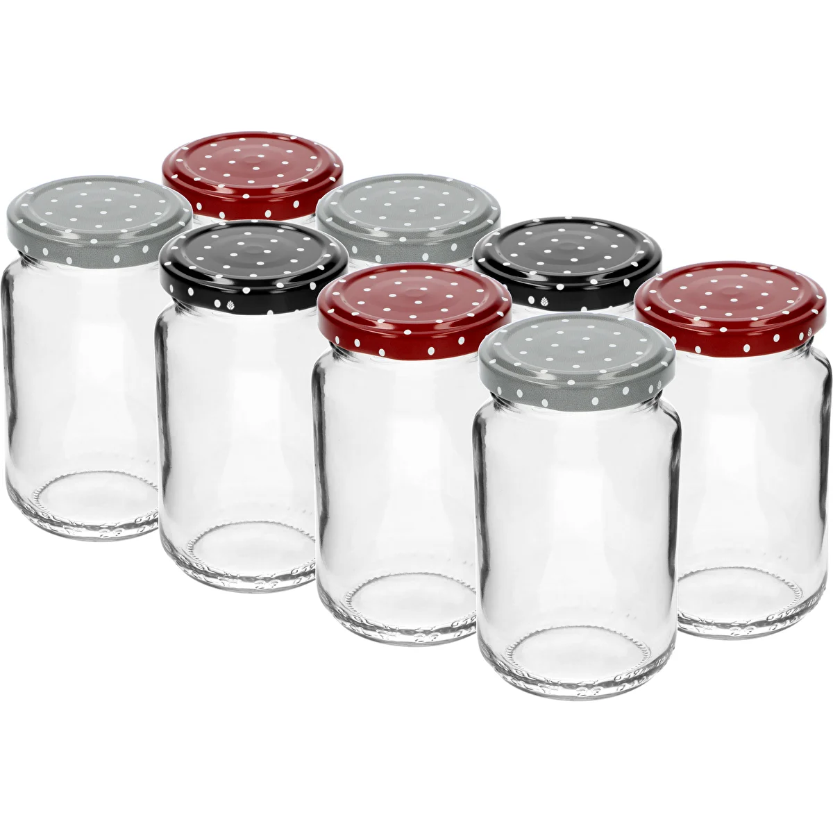 Frasco TO 190 ml com tampa colorida fi 53 - 8 unid.