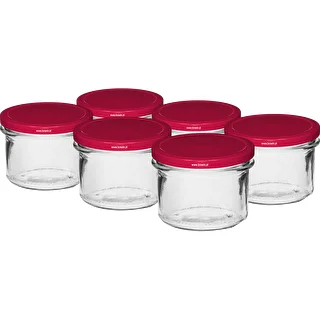 Frasco simples 235 ml (fi 82) com tampa bordeaux, 6 unid.