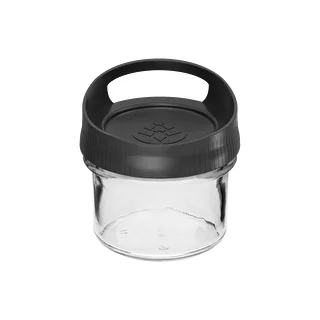 Recipiente de vidro 235 ml, com tampa para pendurar