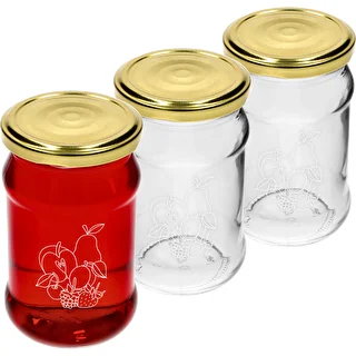 Frasco TO 300 ml com impressão - mistura de frutas e tampa fi 66/4 - 3 unidades
