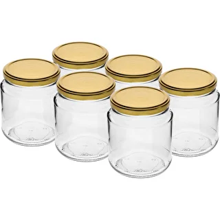 Frasco twist-off, grubasek 580 ml com tampa dourada fi82/6, 6 unidades