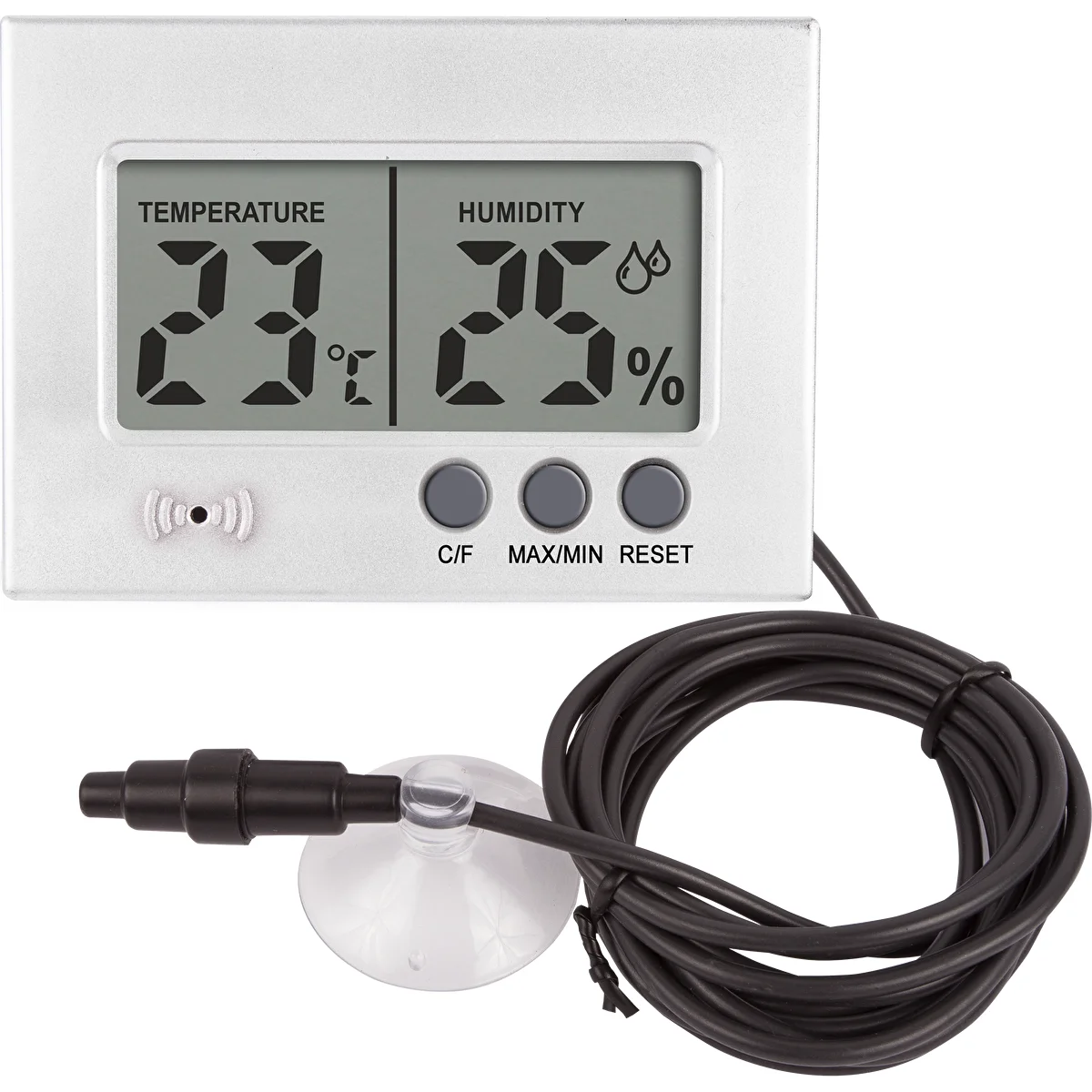 Termómetro e higrómetro eletrónicos para terrário (0°C a +50°C) 5 cm