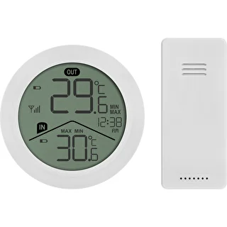 Termómetro eletrónico da marca Soens - com sensor externo, redondo branco – photo 1