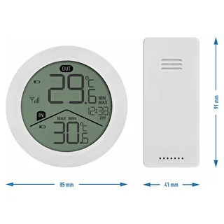 Termómetro eletrónico da marca Soens - com sensor externo, redondo branco – photo 5