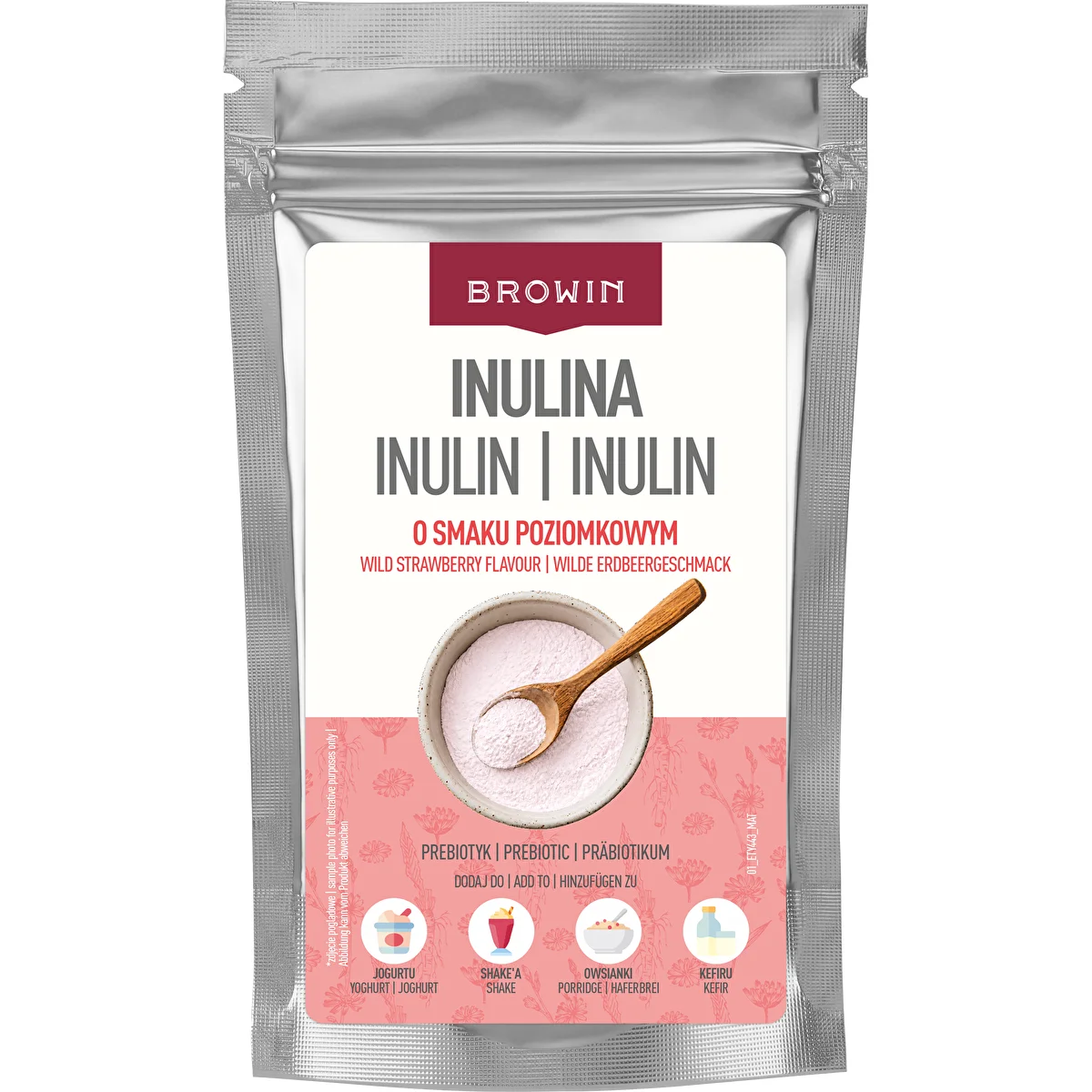 Inulina com sabor a morango silvestre, 100 g