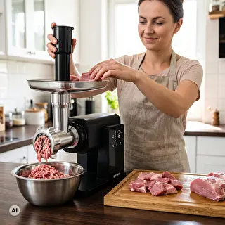 Máquina multifunções de picar carne — com painel tátil, cortador de legumes e passador, 2000 W – photo 8