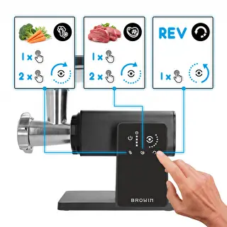 Máquina multifunções de picar carne — com painel tátil, cortador de legumes e passador, 2000 W – photo 6