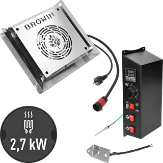 Conjunto de módulos com termostato digital — dragON 2,7 kW, para fumeiros de jardim