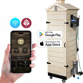 Fumeiro dragON PLYWOOD NATURE - sem armação, modular, com controlador Wi-Fi, 320 L