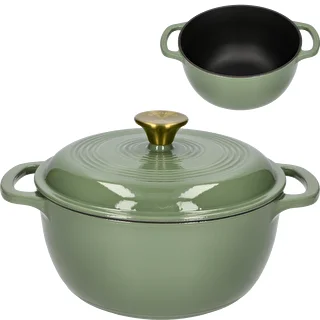 Panela de ferro fundido esmaltada - cor sálvia, 4 L
