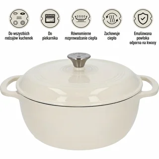 Panela de ferro fundido esmaltada - ecru, 5,8 L – photo 5