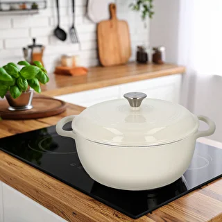 Panela de ferro fundido esmaltada - ecru, 5,8 L – photo 9