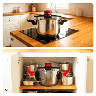 Panela de pressão em aço inoxidável, 6 L – photo 6
