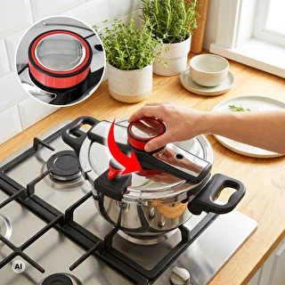 Panela de pressão em aço inoxidável, 6 L – photo 5