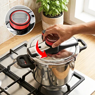 Panela de pressão em aço inoxidável, 8 L – photo 5