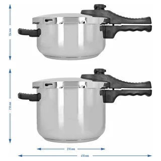 Conjunto de panelas de pressão em aço inoxidável, 4 e 6 L – photo 10