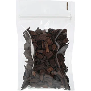 Lascas de carvalho de tosta forte para aromatizar bebidas alcoólicas (whisky, bourbon, brandy, conhaque, cerveja), 50 g