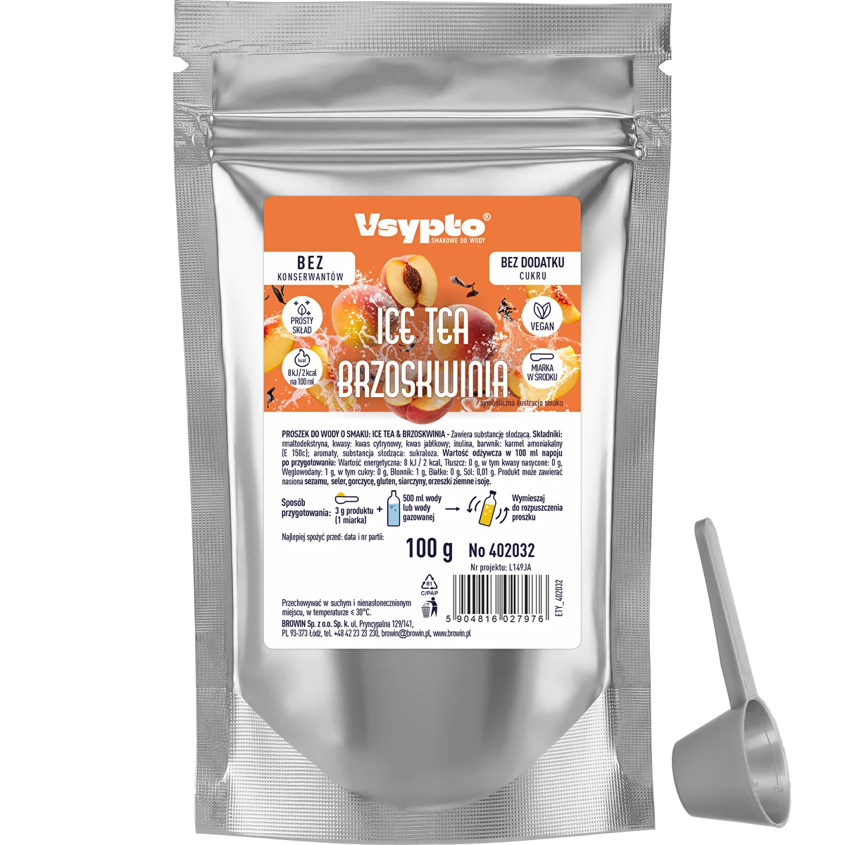 VSYPTO com sabor a Ice Tea Pêssego, 100g