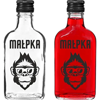 Garrafa de bolso 200 ml com tampa de rosca, impressão «Macaco», 1 un.