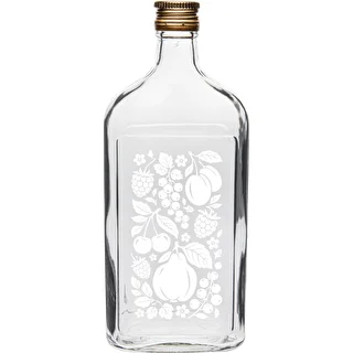 Garrafa tipo cantil 500 ml com tampa de rosca e motivo “Frutas” — modelo 2