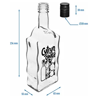 Garrafa Klasztorna 500 ml com tampa de rosca e impressão «Cytrynówka», padrão 1 – photo 5