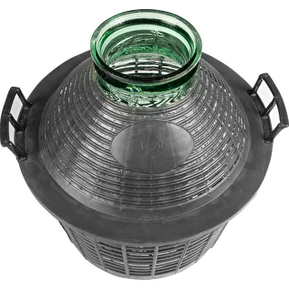Garrafão para vinho 20 L com boca larga em cesto plástico – photo 3