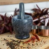 Almofariz de cozinha de mármore, preto, diâmetro 10,5 cm - 11 
