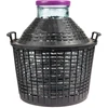 Balão para vinho 15 L com gargalo largo em cesto de plástico - 5 