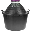 Balão para vinho 34 L com gargalo largo em cesto de plástico - 2 
