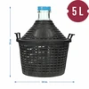 Balão para vinho 5L em cesto de plástico - 6 