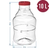 Balão para vinho leve, inquebrável, com alças, 10 L - 6 