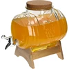 Barril de vidro 3 L, com boca larga, rolha, suporte e torneira - 4 
