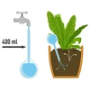 Bolas de irrigação para plantas, pretas transparentes, 400 ml, 4 unidades - 4 