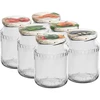 Conjunto de 6 frascos TO 720 ml com tampa colorida fi 82/6 ['conjunto de frascos', ' frascos para compotas', ' frasco para conservas', ' frasco para conservas caseiras', ' frascos com tampas', ' frascos fi 82', ' frascos com tampas coloridas', ' frascos para conservas', ' frascos para esterilização', ' frascos para carne', ' kit de frascos', ' frascos para pasteurização', ' carne em frasco']