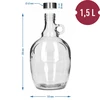 Dama Gąsior 1,5 L, com tampa de metal fi 43 mm e alça - 5 