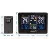 Estação meteorológica RCC, DCF – eletrônica, iluminada, sem fio, sensor, preta - 12 