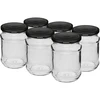 Frasco 250 ml Ø 66/4 tampa preta - 6 unid. ['conjunto de frascos', ' frascos para fermentação', ' frascos para compotas', ' frascos com tampas de rosca', ' frascos Ø 66 mm', ' frascos com tampas Ø 66 (4 ressaltos)', ' frascos com tampas pretas', ' para conservas', ' para conservas em banho-maria', ' frasco para especiarias']