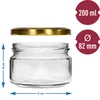 Frasco baixo 200ml - com tampa dourada fi 82/6, 6 peças - 5 