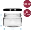 Frasco baixo 200ml - com tampa preta fi 82/6, 6 peças - 5 