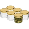 Frasco baixo 330ml - com tampa dourada fi 82/6, 6 peças - 3 