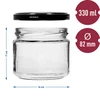 Frasco baixo 330ml - com tampa preta fi 82/6, 6 peças - 7 