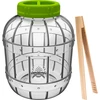 Frasco inquebrável e multifuncional para fermentação + pinças, 5 L ['pepinos fermentados', ' couve-flor fermentada', ' beterrabas fermentadas', ' kvass de beterraba', ' frasco em material plástico', ' frasco de plástico', ' fermentados caseiros', ' frasco 5 L', ' frasco certificado para fermentação', ' pinças para pepinos', ' frasco com pinças']