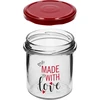 Frasco simples 346ml fi 82 com impressão colorida "Made With Love" e tampa bordô, 3 peças - 5 
